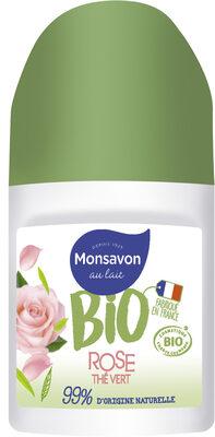Monsavon BIO Déodorant Femme Bille Rose Thé Vert 50ml
