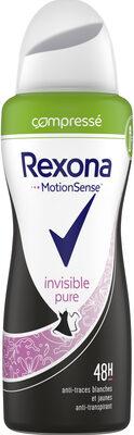 Rexona Déodorant Femme Spray Anti-Transpirant Compressé Invisible Pure 100ml