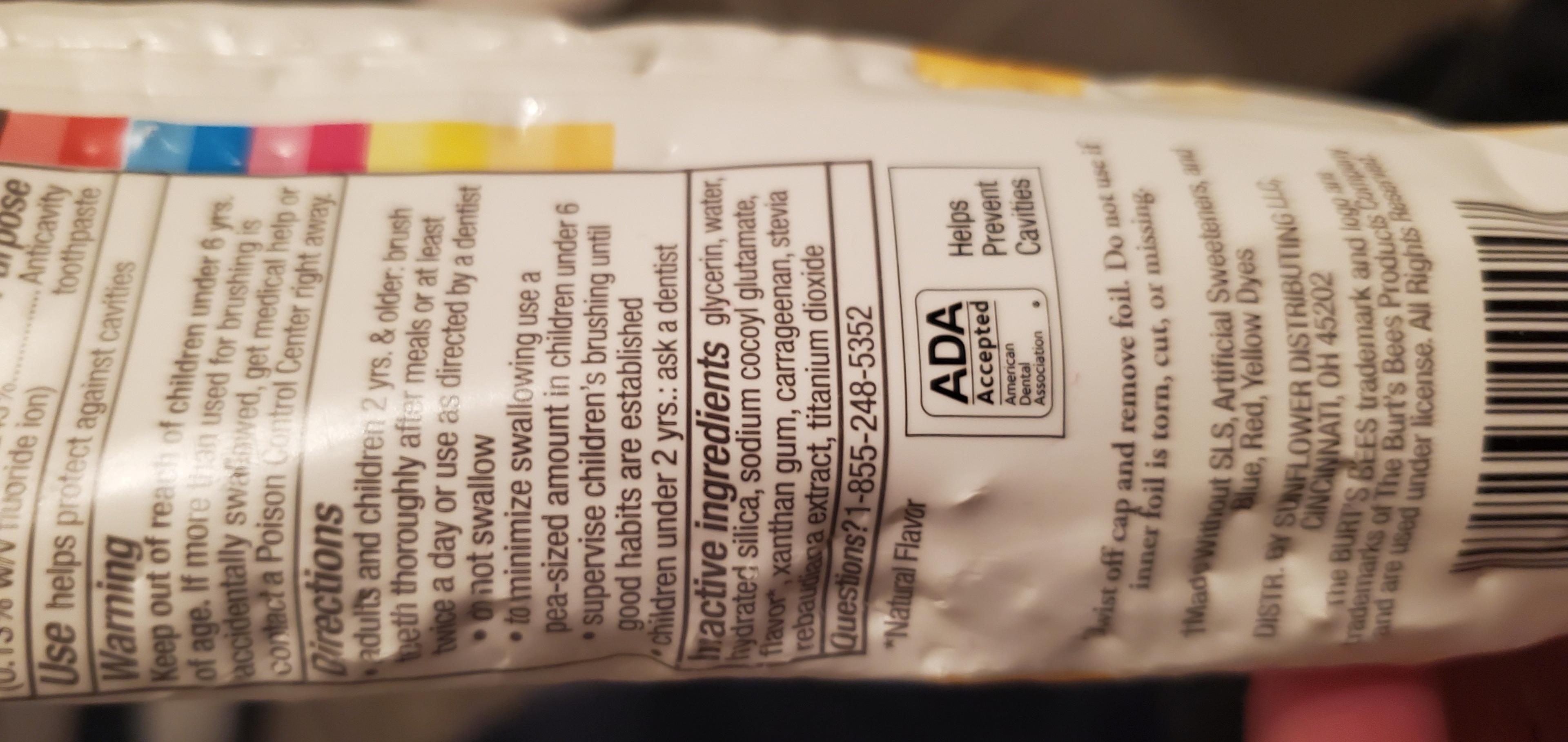 burts beevfor kids fluoride toothpaste