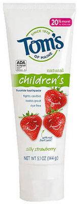 Kid's Natural Silly Strawberry Fluoride Anticavity Toothpaste