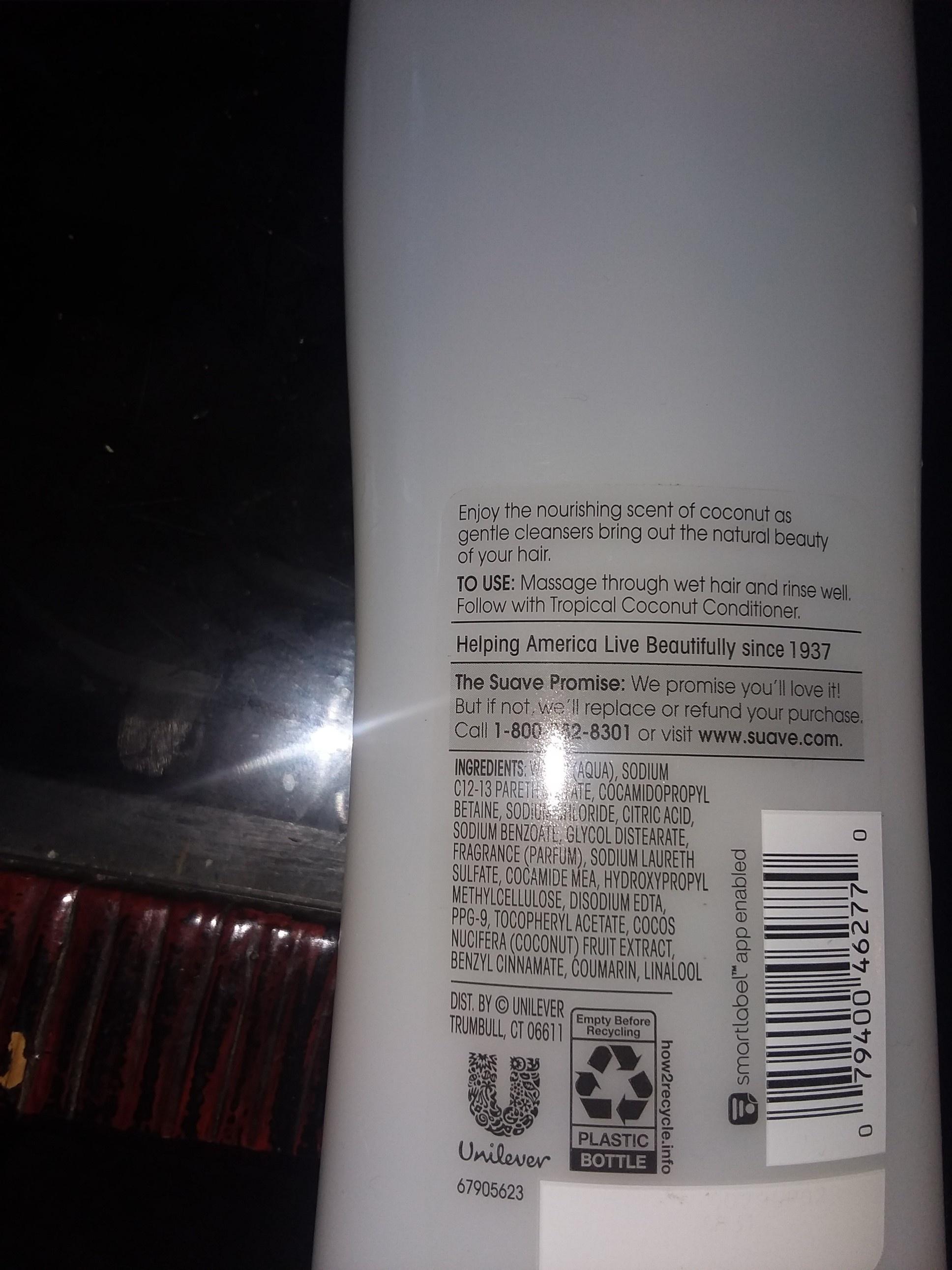 sauve tropical coconut shampoo