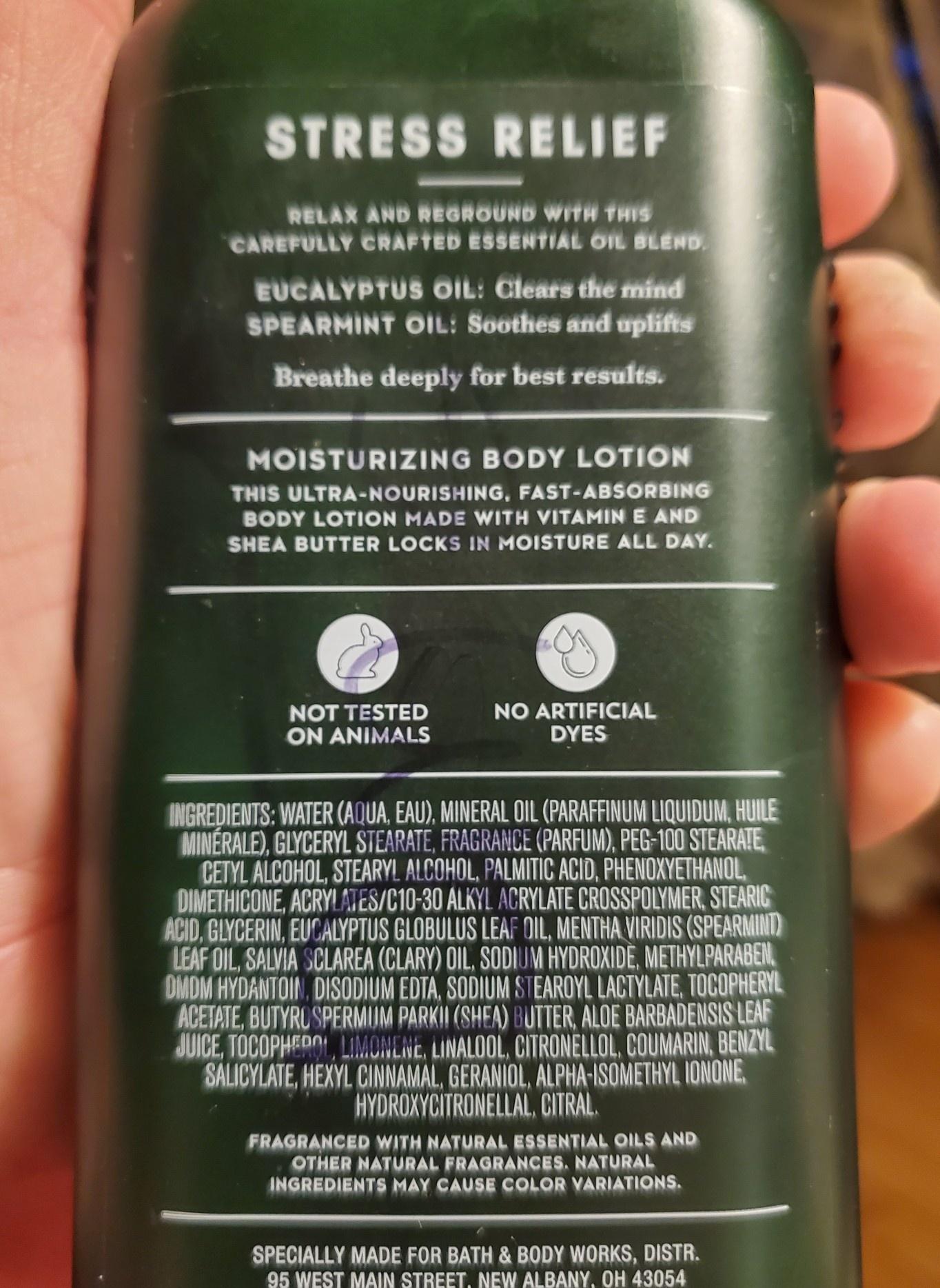 aromatherapy stress lotion bath and body works