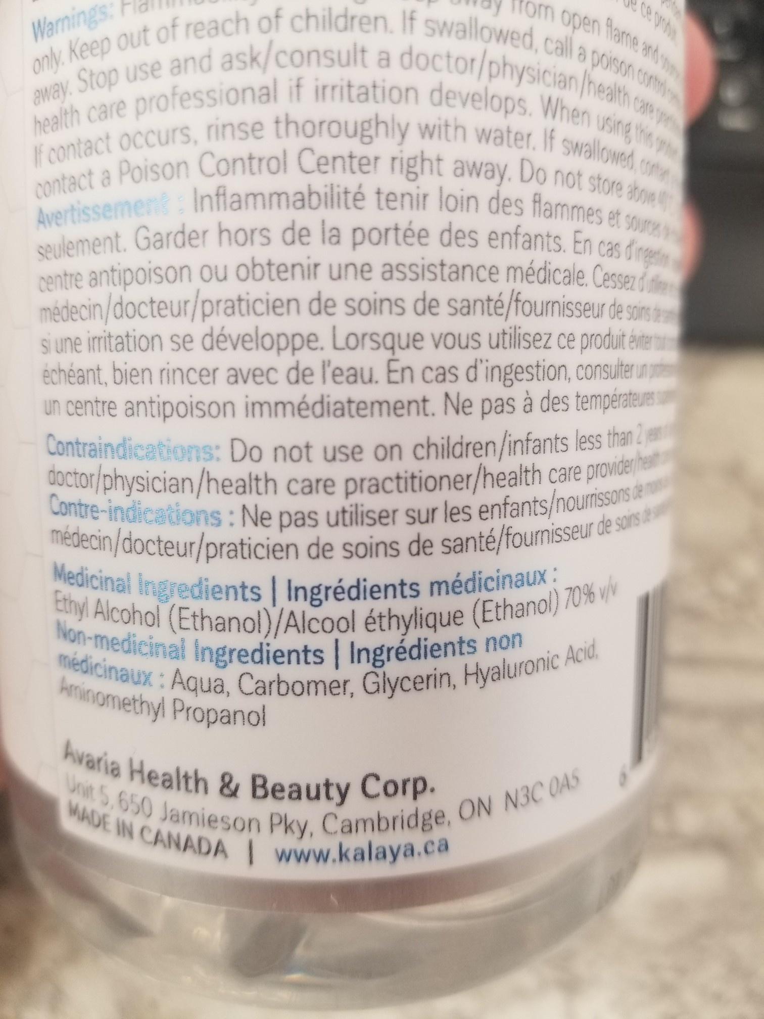 kalaya hand sanitizer