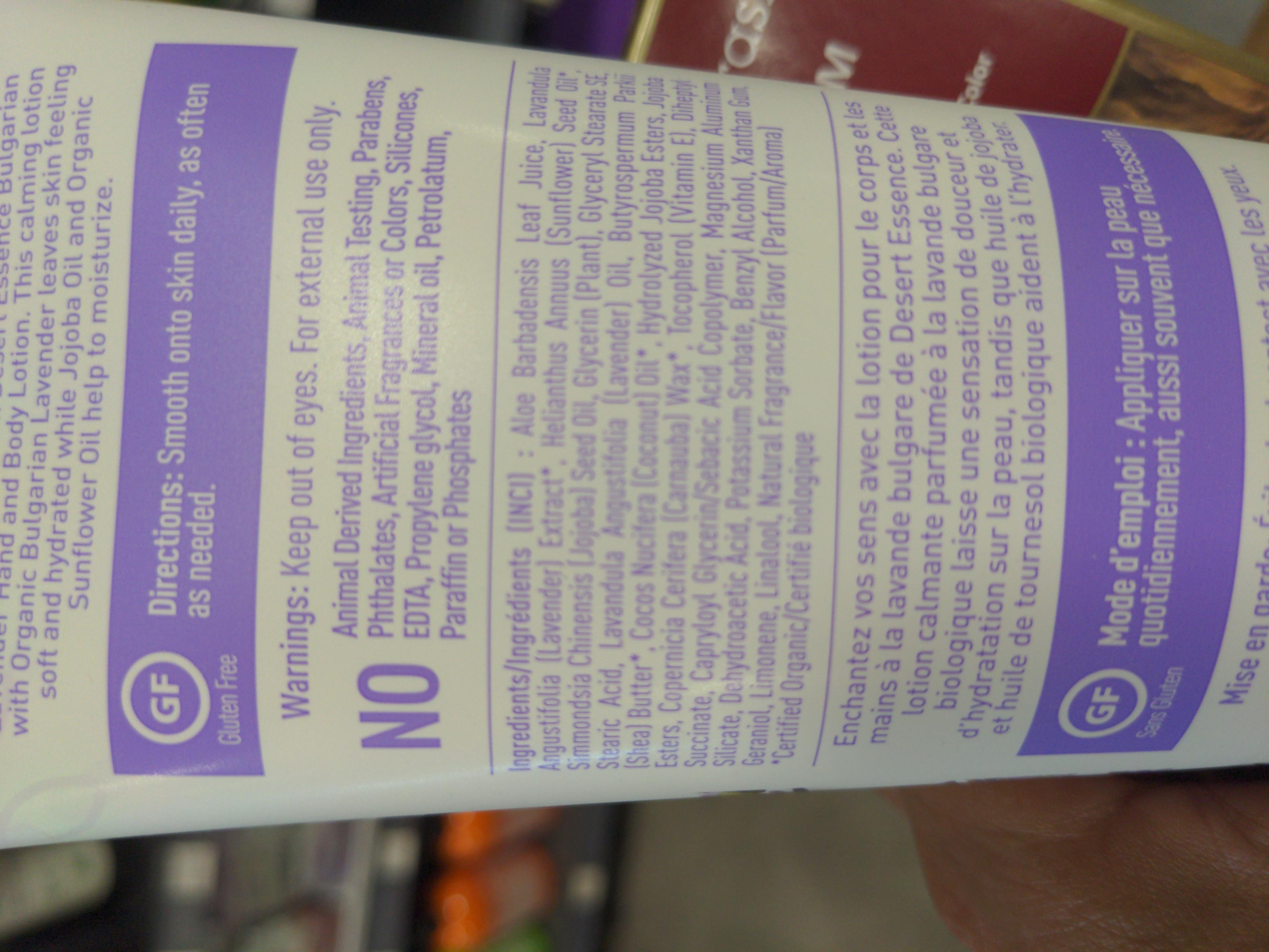 dessert essence Bulgarian lavender hand and body lotion