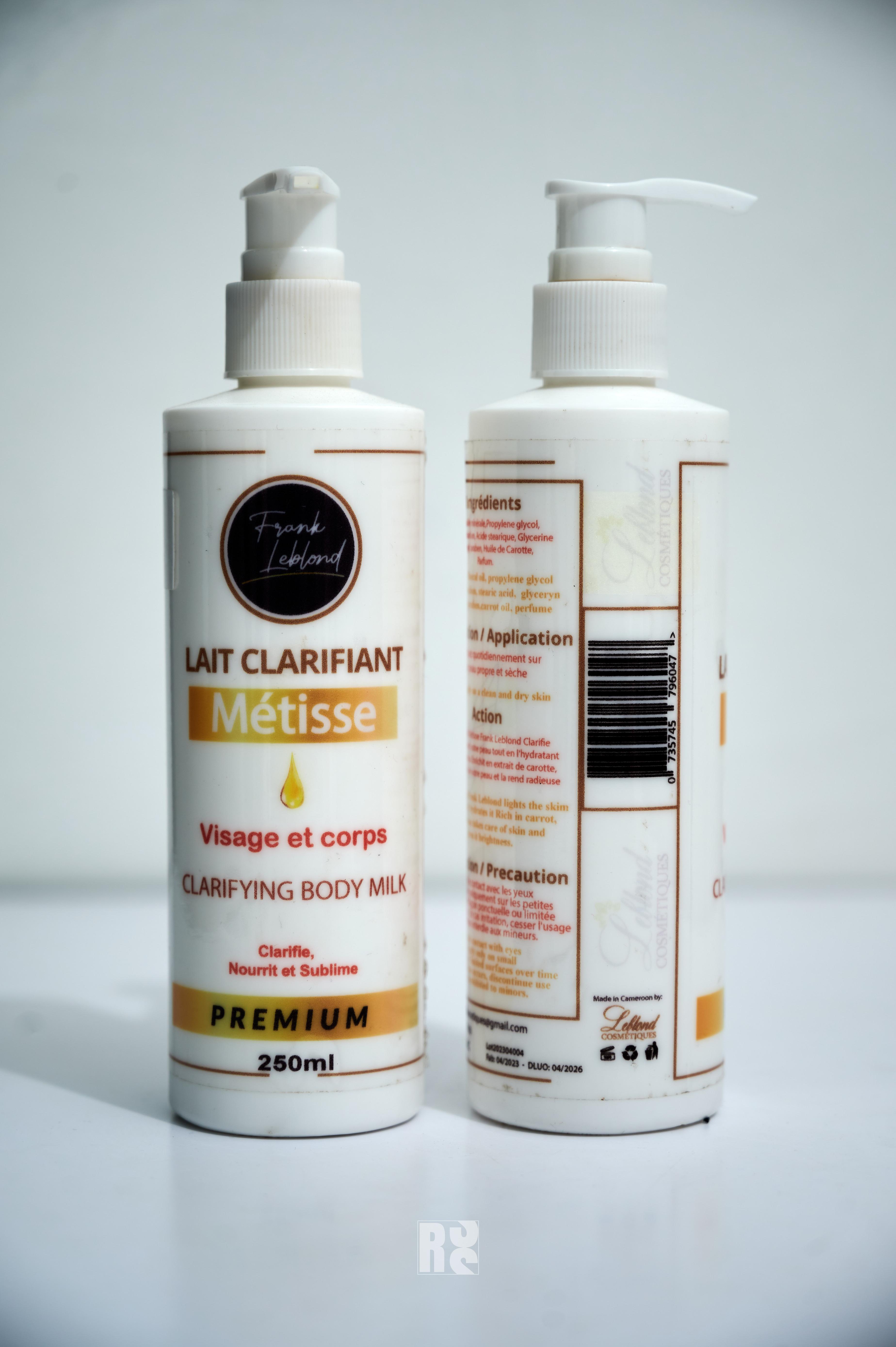 Lait clarifiant visage et corps metisse premium