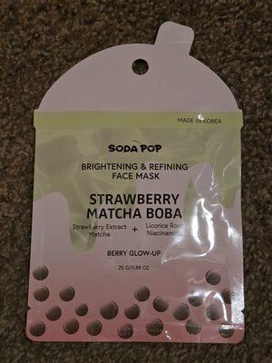 Brightening & refining face mask Strawberry Matcha Boba