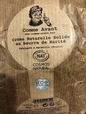 Crème naturelle solide au beurre de karite