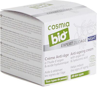 Crème anti-âge nuit bio à l'huile d'argan et acide hyaluronique