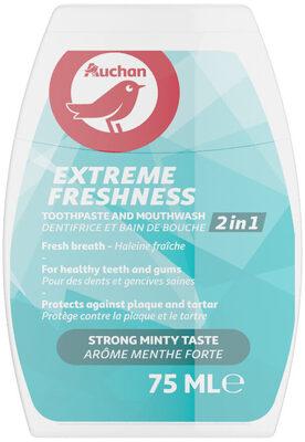 Auchan - dentifrice et bain de bouche - 2 en 1 fraicheur extrême - 75ml