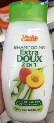 Shampooing extra doux 2 en 1 Lait de bambou & Pêche blanche