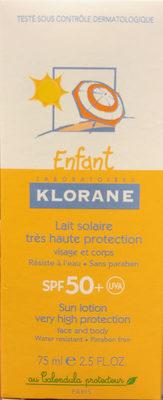 Lait solaire très haute protection SPF 50+