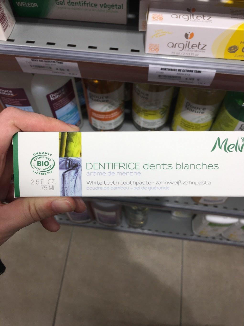 Dentifrice Dents Blanches Bio - 75 ML - Melvita