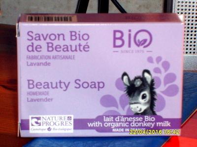 Savon bio de beauté  Lavande et lait d'ânesse bio