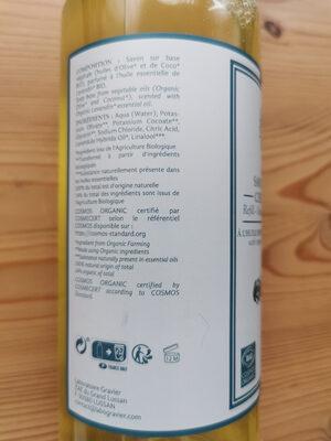 savon liquide, certifié bio