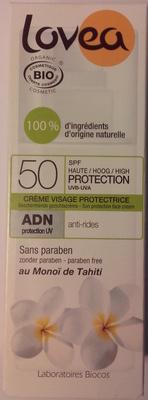 Crème visage protectrice SPF 50 anti-rides au Monoï de Tahiti