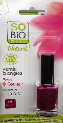Vernis à ongles soin et couleur à l'huile de ricin bio - 05 divin violet