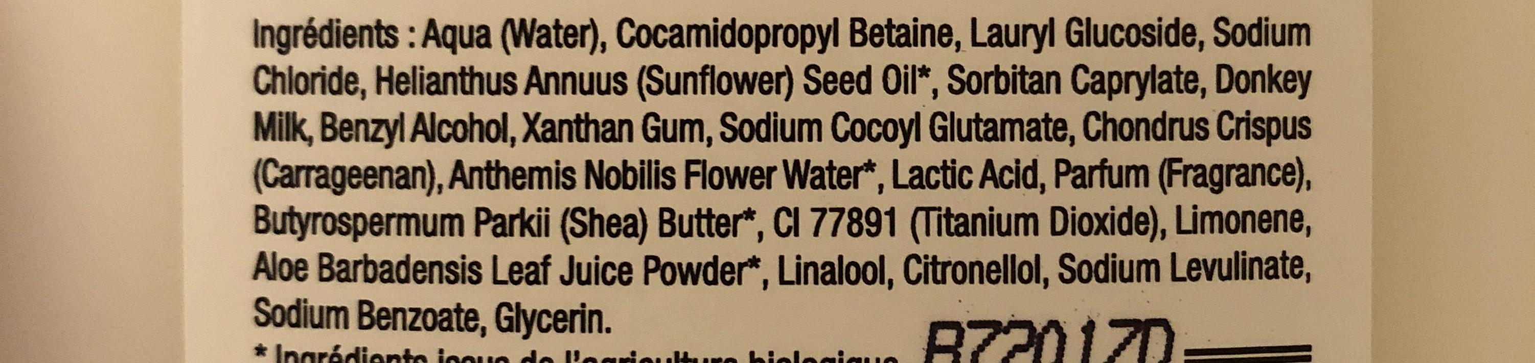 Crème De Douche Lait D'ânesse Camomille Sans Sulfates