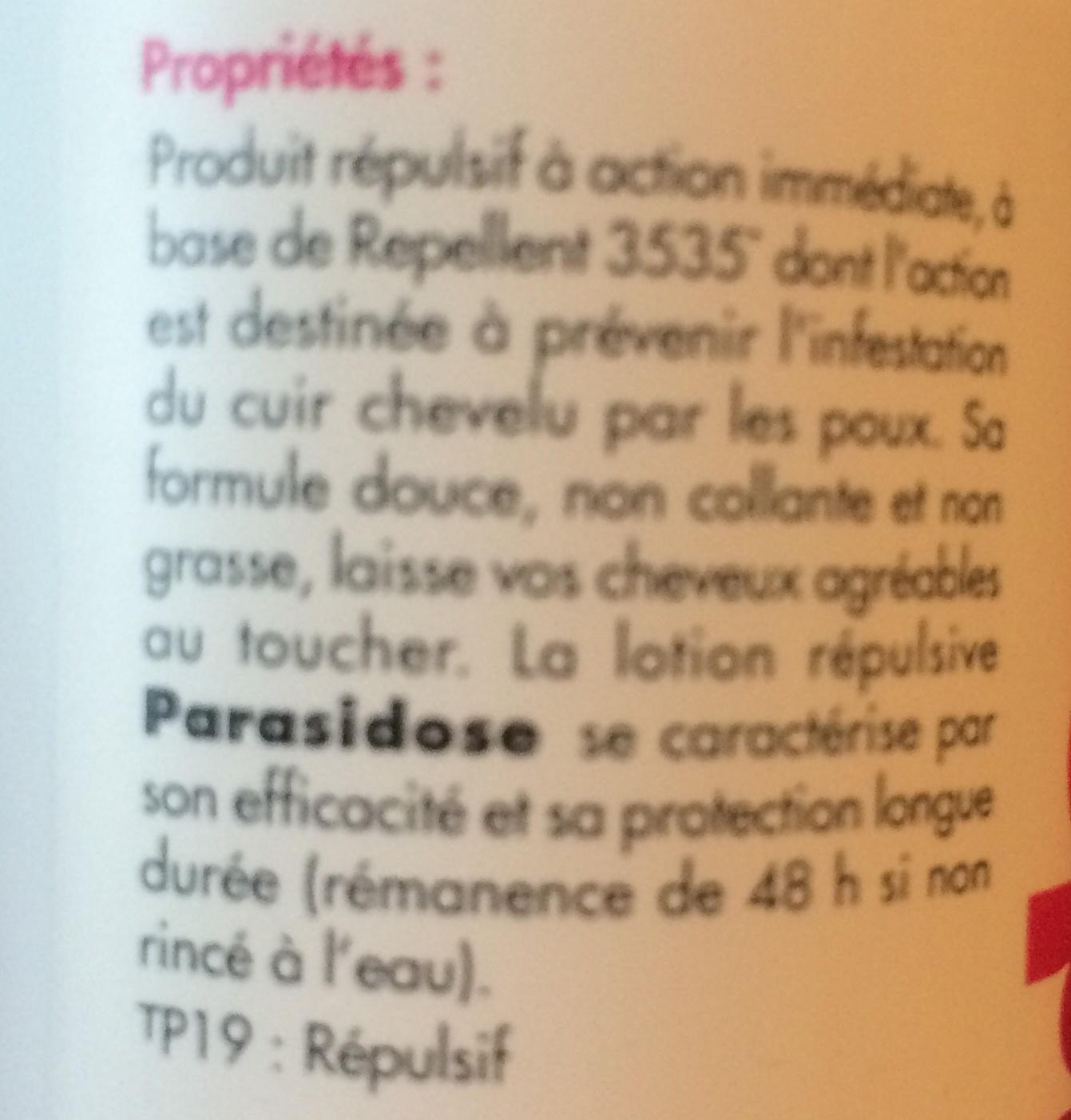 Parasidose Poux-lentes Lotion Répulsive