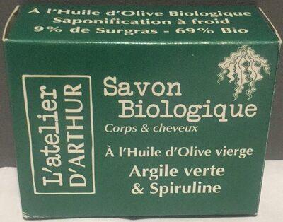 Savon Biologique à l'Huile d'Olive vierge Argile verte & Spiruline