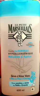 Douche gel surgras hypoallergénique à la sève d'aloe vera et à l'eau de fleur d'oranger