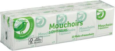 Auchan essentiel mouchoirs etuis x15
