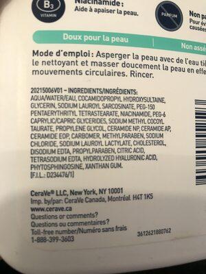 nettoyant moussant visage