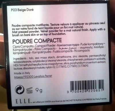 Poudre compacte P03 beige doré