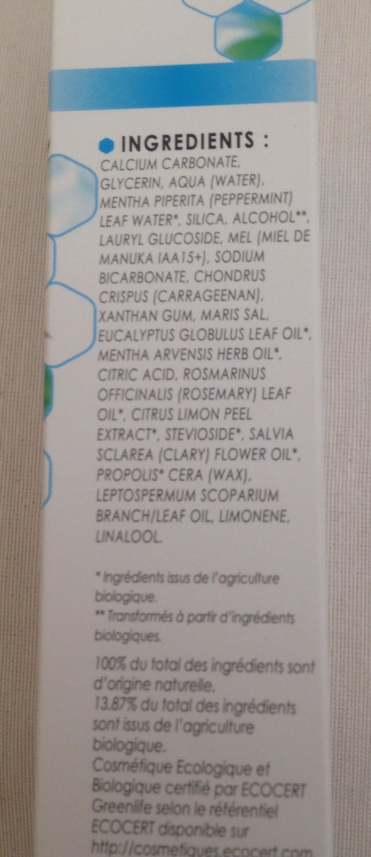 Dentifrice Au Miel De Manuka Anti-tartre - 75ML - Comptoirs & Compagnies