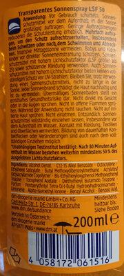 Transparentes Sonnenspray LSF 50