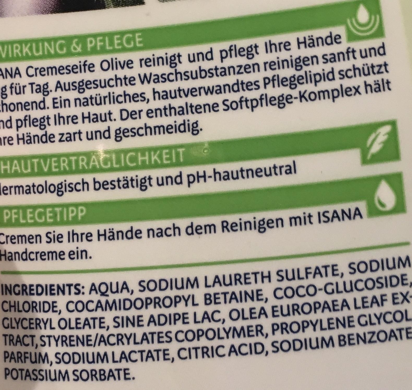 Isana Cremeseife Olive