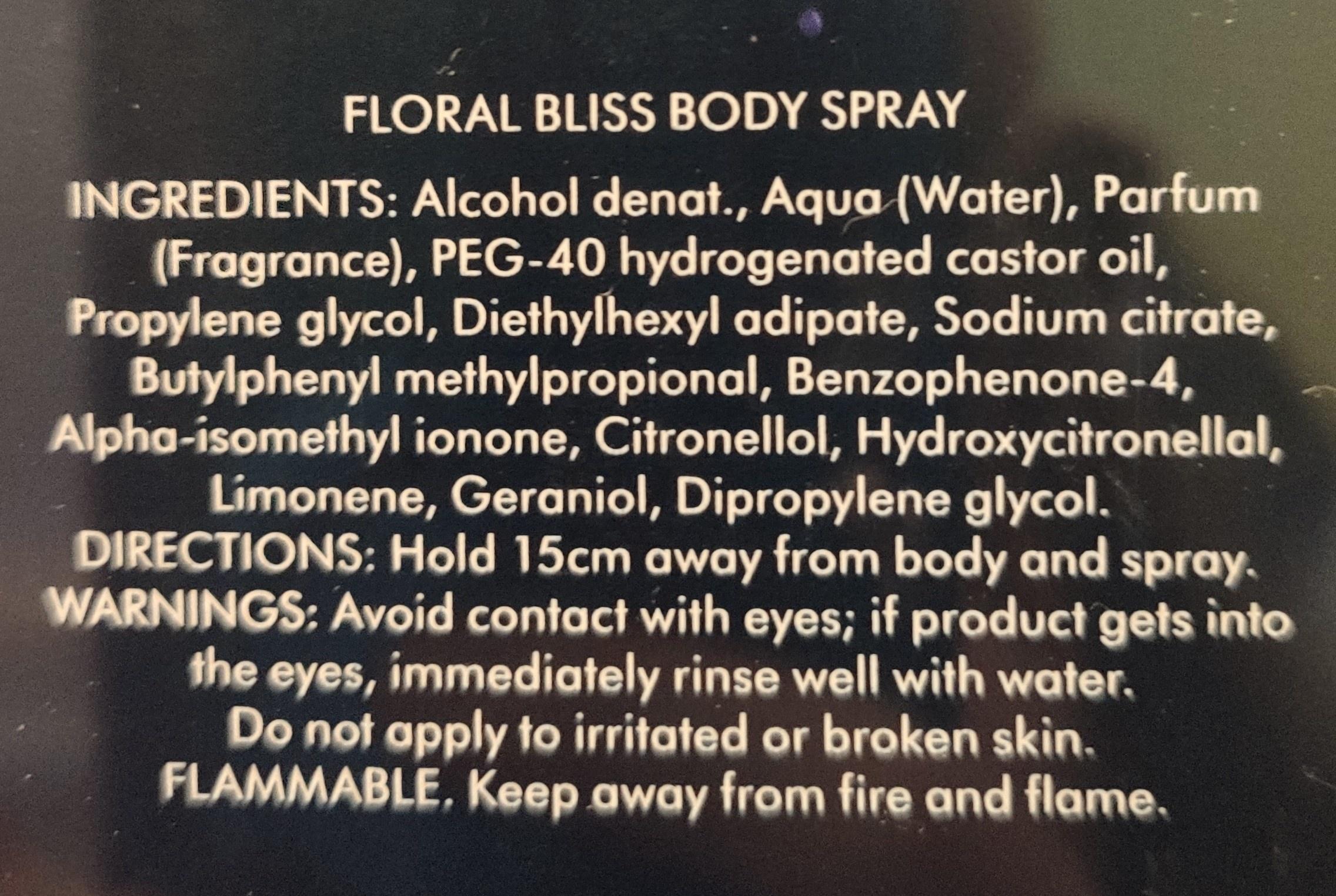 floral bliss body spray