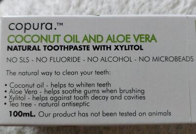 Dentifrice coconut oil and aloe vera