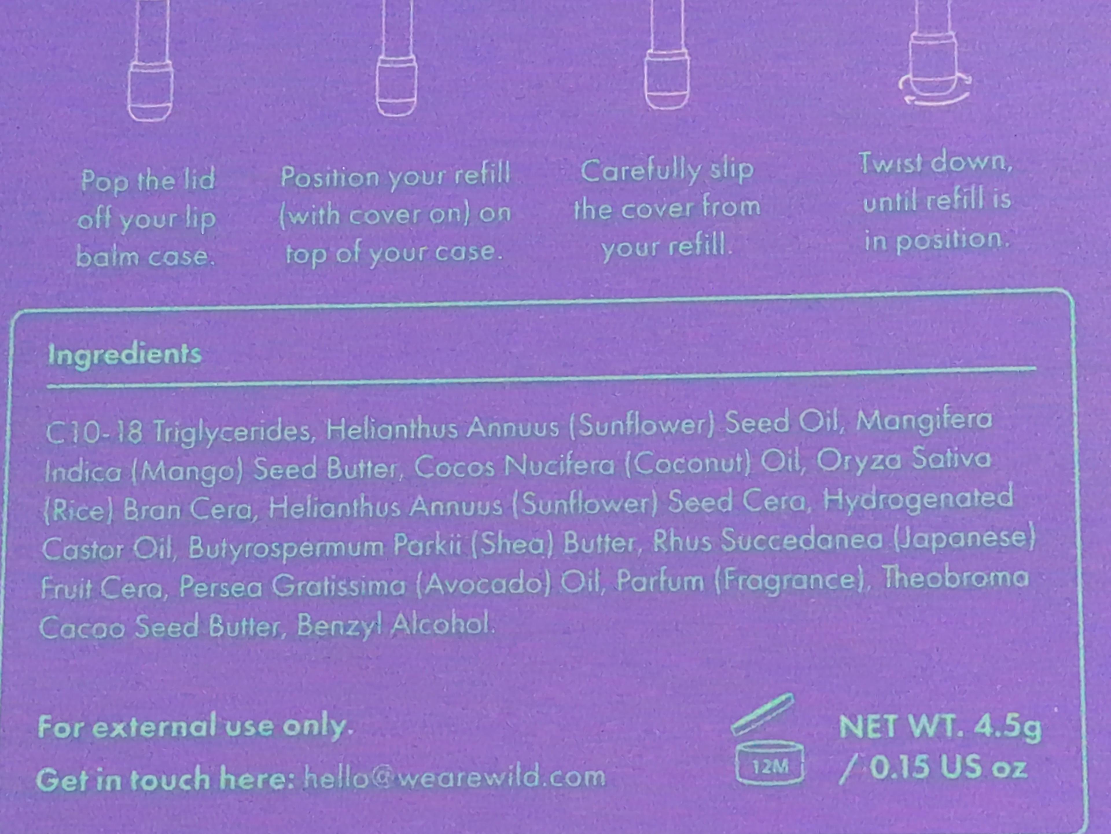 Natural lip balm refill coconut & vanilla