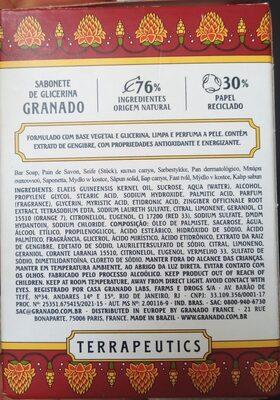 Sabonete de Glicerina Extrato de Gengibre