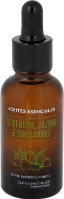 Aceites esenciales almendras, jojoba y macadamia