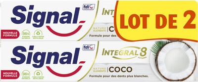 Signal Integral 8 Dentifrice Nature Elements Coco Blancheur 2x75ml