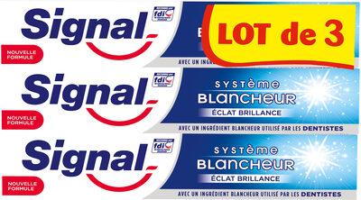 Signal Dentifrice Système Blancheur Éclat Brillance 3x75ml
