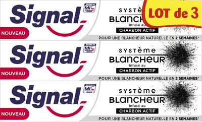 Signal Dentifrice Système Blancheur Charbon Actif 3x75ml