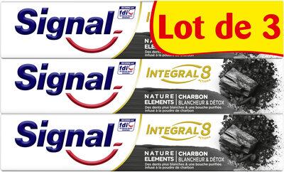 Signal Integral 8 Dentifrice Nature Elements Charbon Blancheur & Detox Lot 3 x 75ml