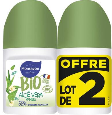 MONSAVON BIO Déodorant Femme Bille Aloé Vera Vanille 2x50ml