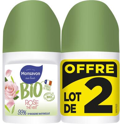 MONSAVON BIO Déodorant Femme Bille Rose Thé Vert 2x50ml