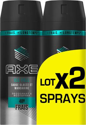 AXE Ice Fall Déodorant Homme Anti Transpirant Sauge Glacée & Mandarine Spray Lot 2x150ml