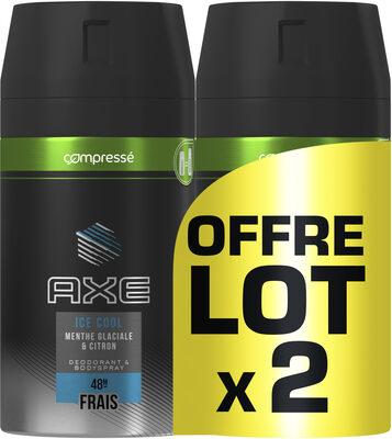 AXE Ice Cool Déodorant Homme Spray Compressé Menthe Glaciale & Citron Lot 2x100ml