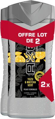 AXE Gel Douche Homme 3en1 Yuzu & Matcha Vert 2x250ml