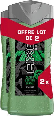 AXE Gel Douche Homme 3en1 Cactus & Bois de Santal 2x250ml