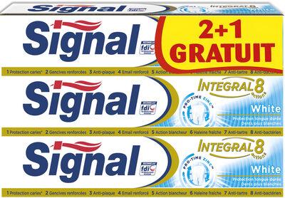Signal Dentifrice Integral 8 White 75ml Lot de 3(2+1 Gratuit)