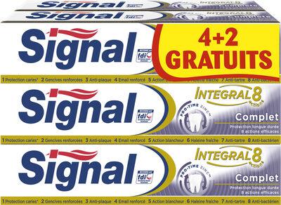 Signal Integral 8 Dentifrice Complet Tube Lot 4+2 Offerts x 75ml