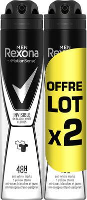 REXONA Men Anti-Transpirant Invisible Black White Spray Lot 2x200ml
