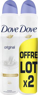 DOVE Déodorant Femme Anti-Transpirant Spray Original 2x200ml