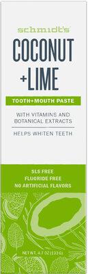 Schmidt's Dentifrice Noix de Coco + Citron Vert 133g